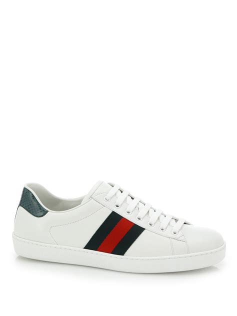 mens gucci white leather sneakers|authentic gucci sneakers for men.